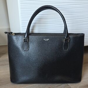 Kate Spade Black grained Leather Tote Bag